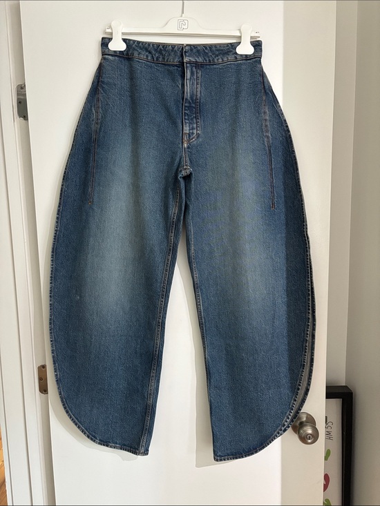 Alaia Denim - Alaïa Petal Blue Wide-Leg Curved Hem Jeans NWT FR 36 / US 4